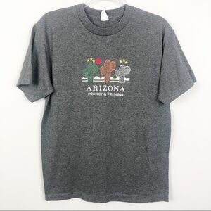 ARIZONA Embroidered Vintage Gray Tee Cactus Size Unisex Size Medium